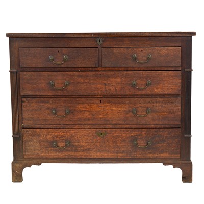 Lot 396 - Country made oak chest of drawers