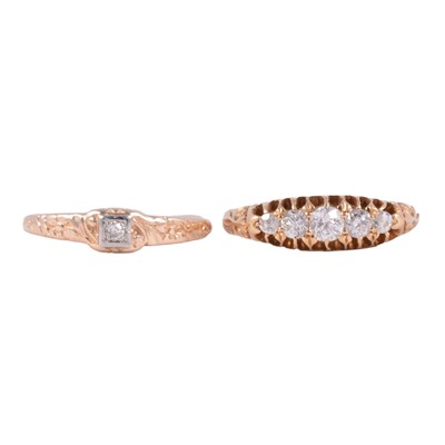 Lot 83 - Two diamond rings.