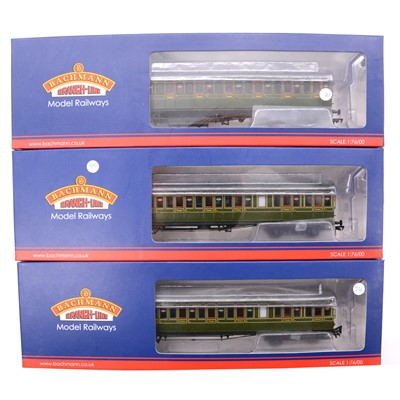 Lot 236 - Three Bachmann OO gauge coaches, boxed