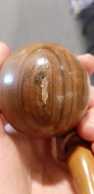 Lot 144 - Carved coquilla nut acorn-shape nutmeg grater, and other treen and parlour games