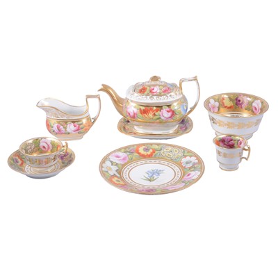 Lot 50 - English hybrid hard paste porcelain teaset, perhaps Thomas Rose, Coalport