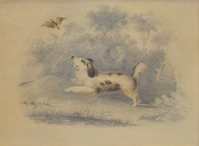 Lot 179 - Victorian School, Dog chasing a bird and a Stag, a pair