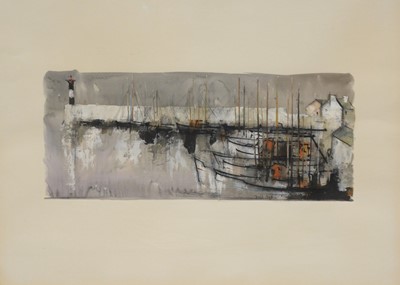 Lot 303 - Jean Rolls, Ships in harbour