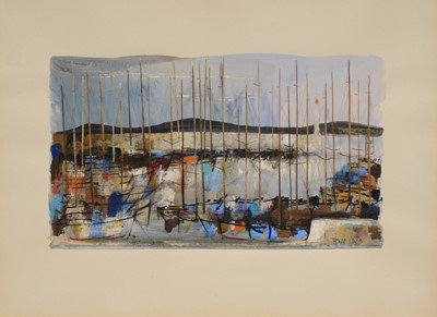 Lot 272 - Jean Rolls, Ships in harbour