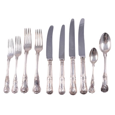 Lot 133 - Matched canteen of silver cutlery, King's pattern