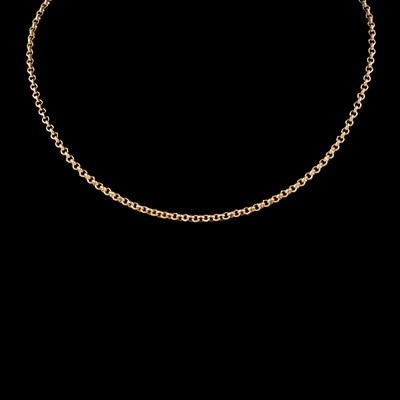 Lot 241 - A 9 carat yellow gold belcher link chain.