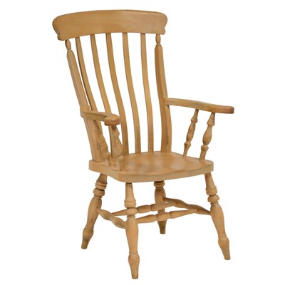 Lot 379 - Beechwood lath-back kitchen chair