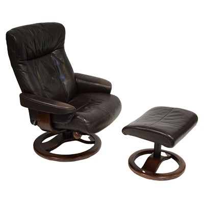 Lot 360 - Stressless style easy chair and stool