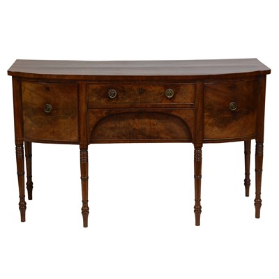 Lot 405 - George III mahogany bowfront sideboard