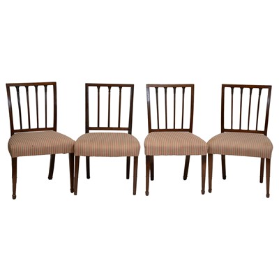 Lot 458 - Set of six Georgian Hepplewhite style dining chairs