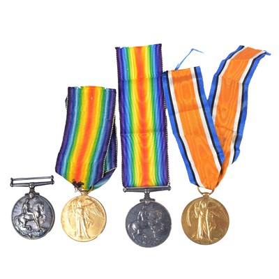 Lot 212 - Medals - Two WW1 pairs.