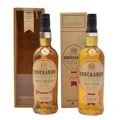 Lot 159 - Knockando 1978 and 1980, two bottles of single Highland malt whisky