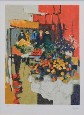 Lot 291 - Claude Fauchere, Flower Market (Couleurs de France I)