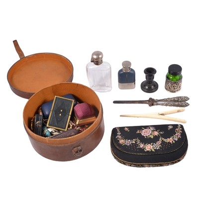 Lot 253 - Vintage collar box, military pocket watch, dress studs, costume jewellery and other collectables.