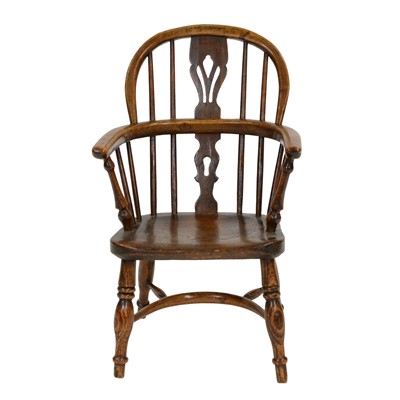 Lot 298 - 19th Century child's Windsor chair, stamped F Walker, Rockley