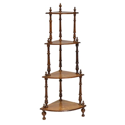 Lot 397 - Victorian walnut corner whatnot