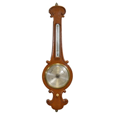 Lot 417 - Edwardian oak banjo barometer