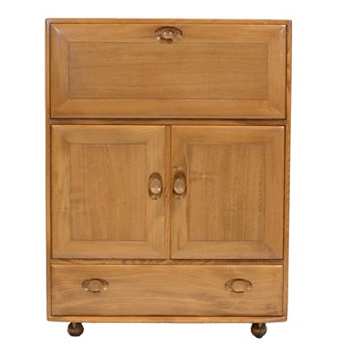 Lot 182 - Ercol, a Windsor serving cabinet/ secretaire