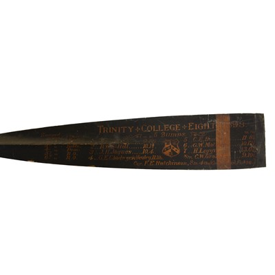 Lot 436 - Trinity College/ Rowing interest: two oars from 1893, and a cabinet