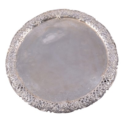 Lot 250 - White metal salver.