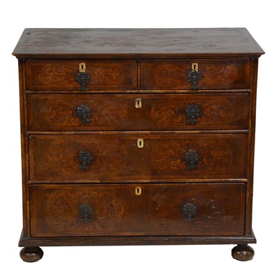 Lot 313 - Early Georgian walnut and marquetry chest of drawers