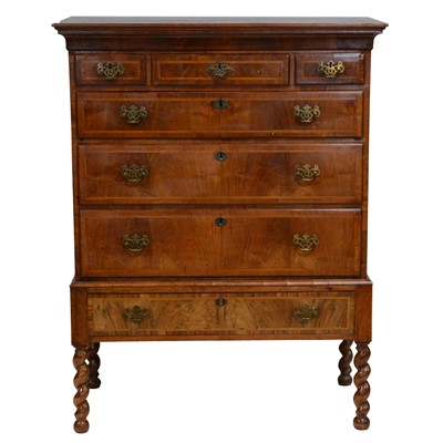 Lot 314 - Walnut chest on stand, adapted