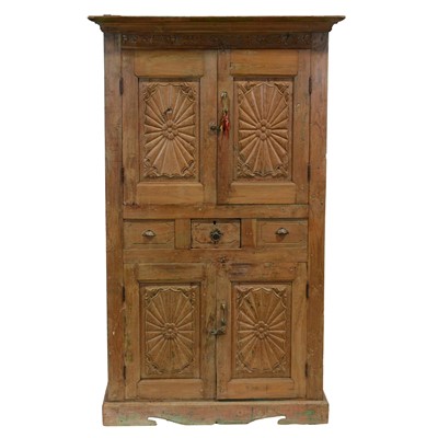 Lot 434 - Indian hardwood cupboard