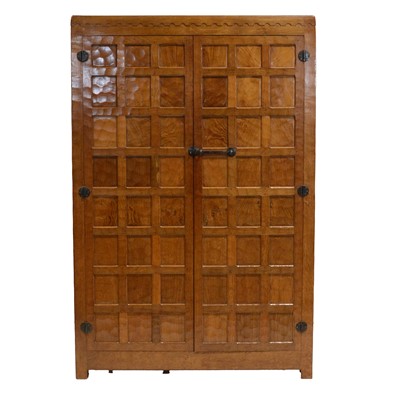 Lot 86 - Robert 'Mouseman' Thompson of Kilburn, an oak double wardrobe, 1941