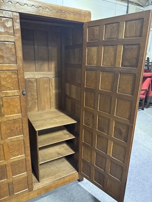 Lot 86 - Robert 'Mouseman' Thompson of Kilburn, an oak double wardrobe, 1941