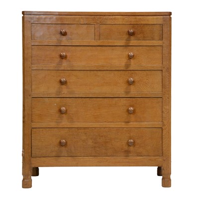 Lot 87 - Robert 'Mouseman' Thompson of Kilburn, an oak chest of drawers