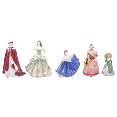 Lot 37 - Fourteen Royal Doulton, Coalport and other figurines.