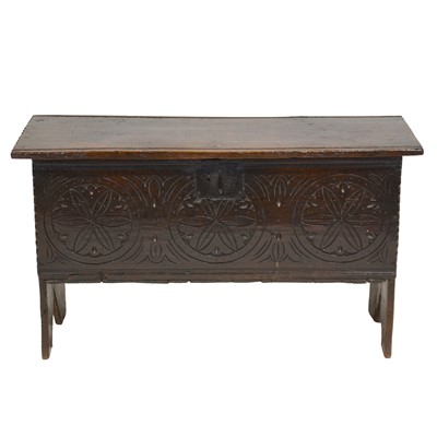 Lot 450 - Small boarded oak coffer