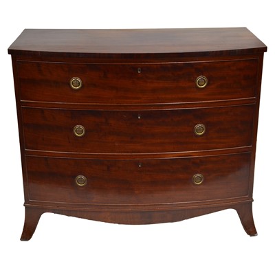 Lot 383 - Victorian mahogany bow front chest of drawers