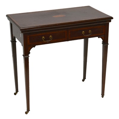 Lot 376 - Edwardian inlaid mahogany card table