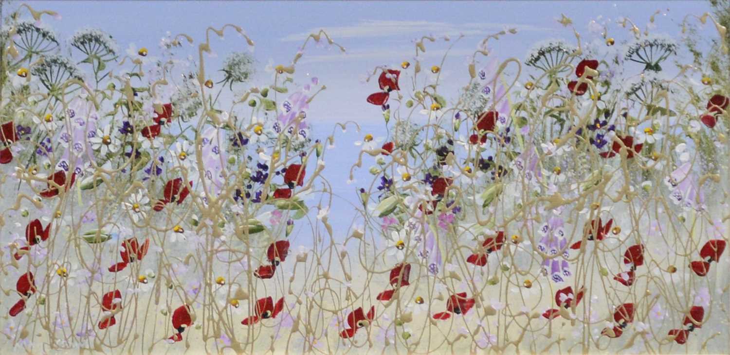 Lot 295 - Mary Shaw, Floral landscape