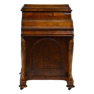 Lot 323 - Victorian burr walnut Davenport desk