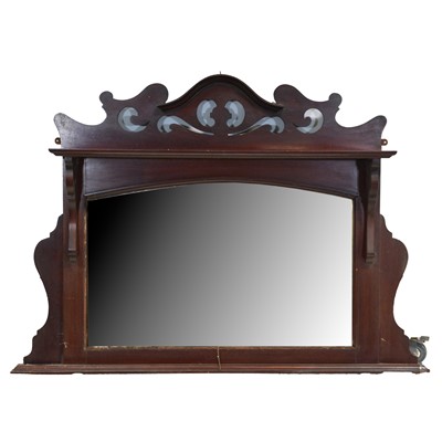 Lot 378 - Two Edwardian mahogany overmantal mirrors, and two wall mirrors