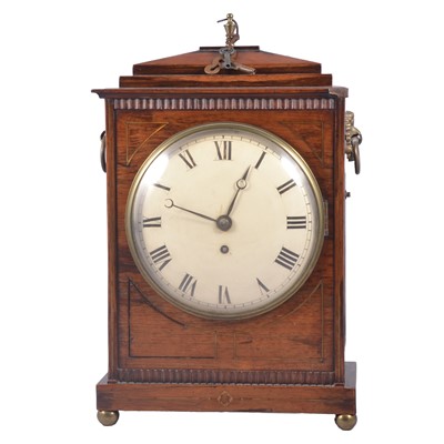 Lot 111 - Regency rosewood mantel clock