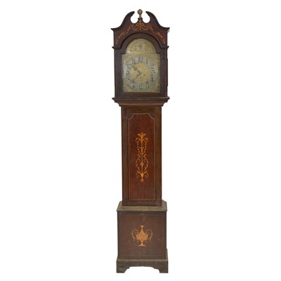 Lot 380 - Late Victorian inlaid mahogany longcase clock