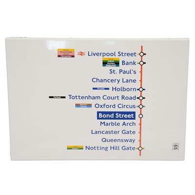 Lot 177 - TFL Central Line route signage - Liverpool Street to Notting Hill Gate