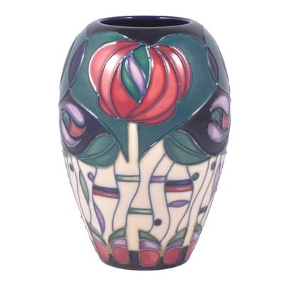 Lot 6 - Rachel Bishop for Moorcroft Pottery, 'Tribute to Charles Rennie Macintosh' a vase