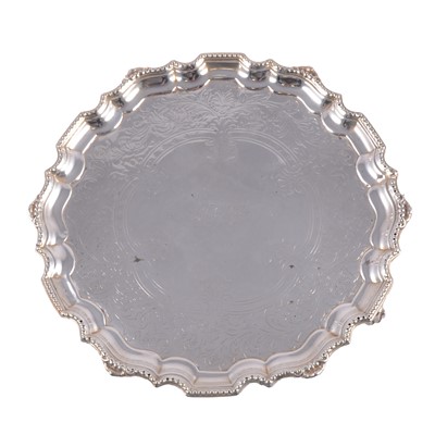 Lot 239 - A Victorian silver salver, Walker Knowles & Co, Sheffield 1851.