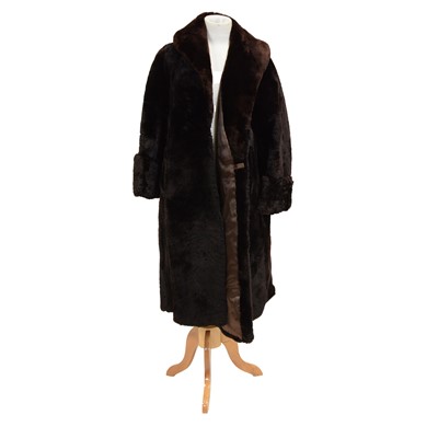 Lot 181 - A lady's dark brown fur full length coat.