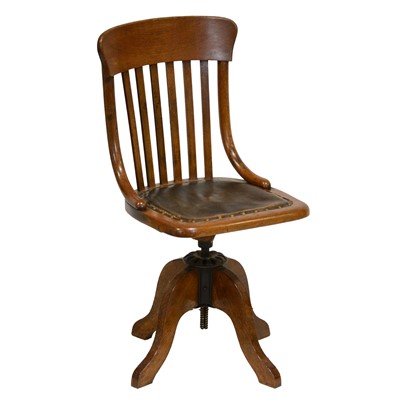 Lot 444 - Edwardian oak office chair