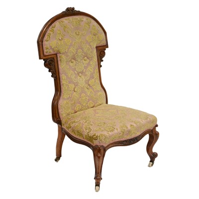 Lot 441 - Victorian walnut nursing chair