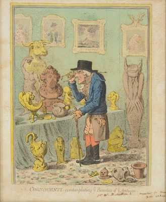 Lot 286 - James Gillray, A Cognocenti, contemplating ye Beauties of ye Antique