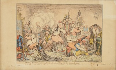 Lot 291 - James Gillray, Making Decent i.e. Broad-Bottomites, getting into the Grand Costume