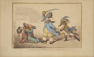 Lot 293 - James Gillray, The Magnanimous Minister Chastising Prussian Persidy