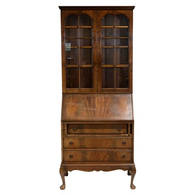 Lot 422 - Mahogany bureau bookcase, Georgian style