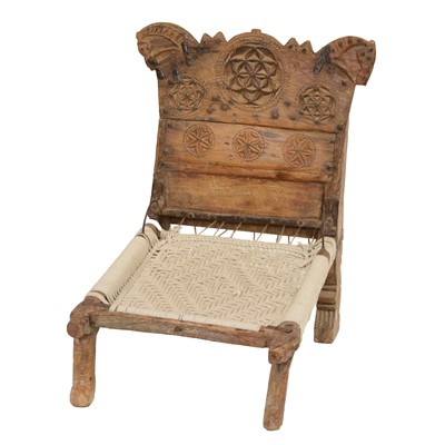 Lot 403 - Indian carved hardwood chair